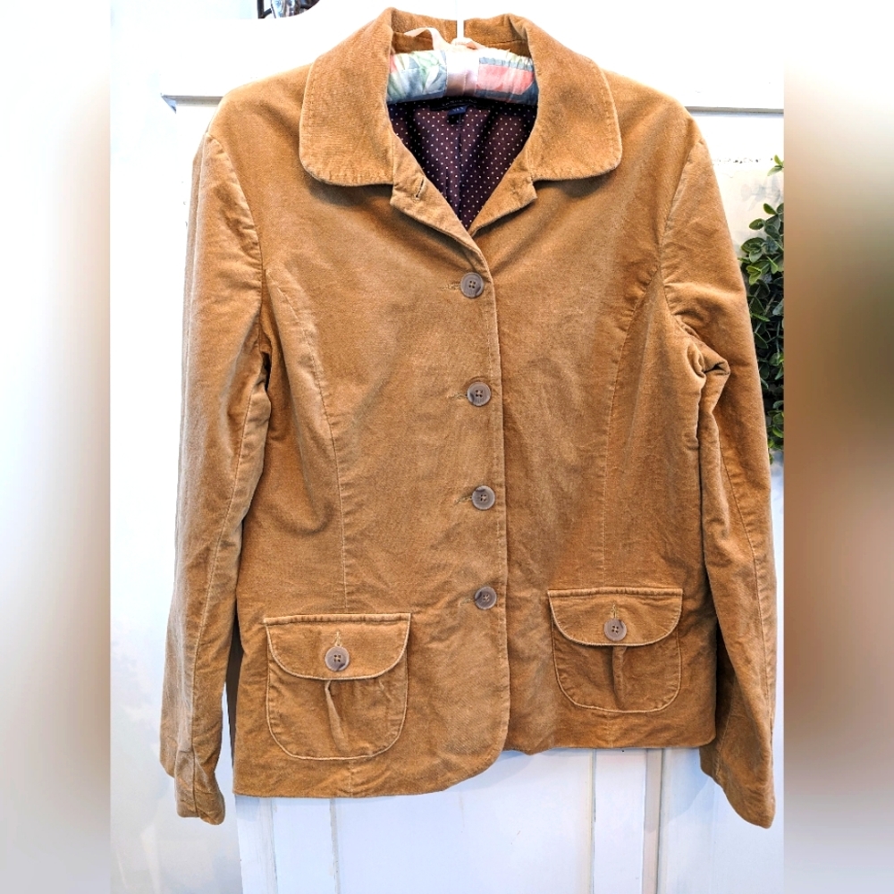 Lands End Woman's Corduroy Jacket/Blazer Size 10-12 Tan